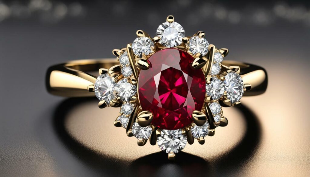 ruby with diamonds ring